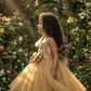 Yellow party frock for girls-M250116
