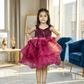 Girls wine casual frock m250046