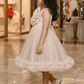 Champagne party frock for girls-M250113