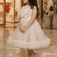 Champagne party frock for girls-M250113