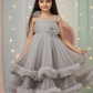 SALE Girls Grey Gown length dress M232601