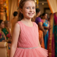 Girls peach casual frock m250059