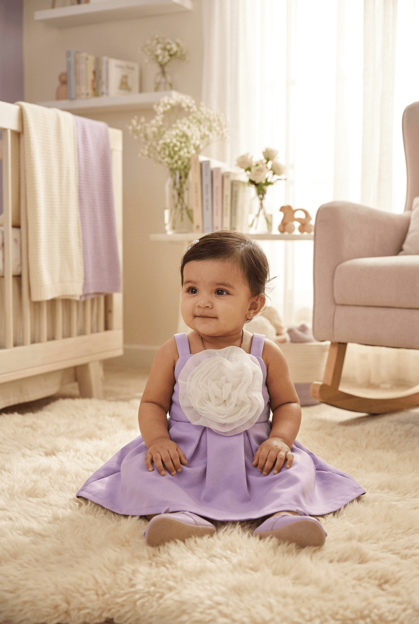 Girls purple casual frock m250067