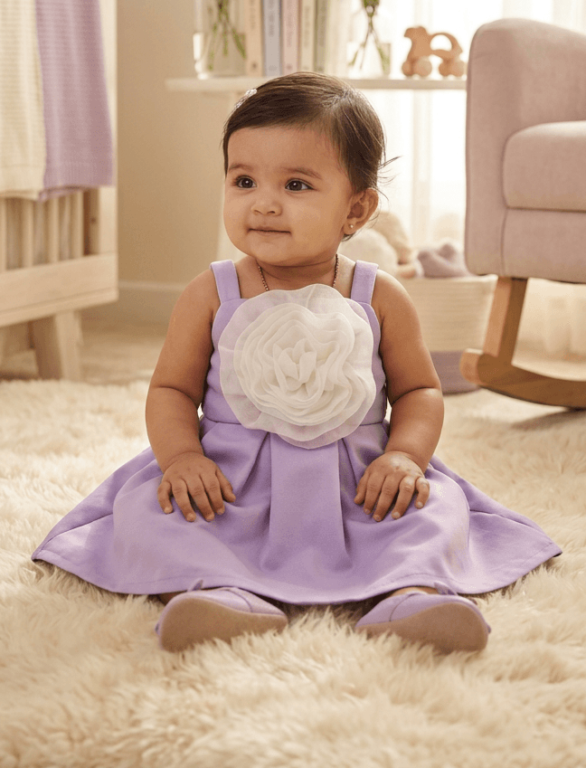 Girls purple casual frock m250067