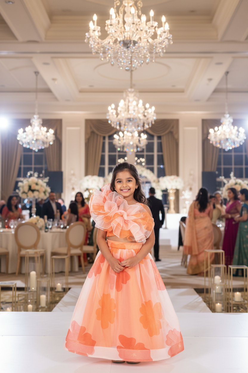 Orange Designer lehenga choli set