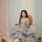 SALE Girls Grey Gown length dress M232601