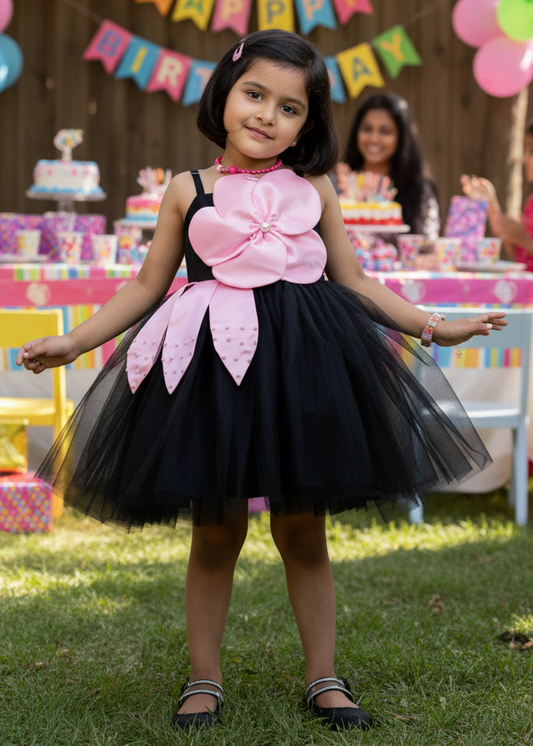 Girls black  Party frock m240045