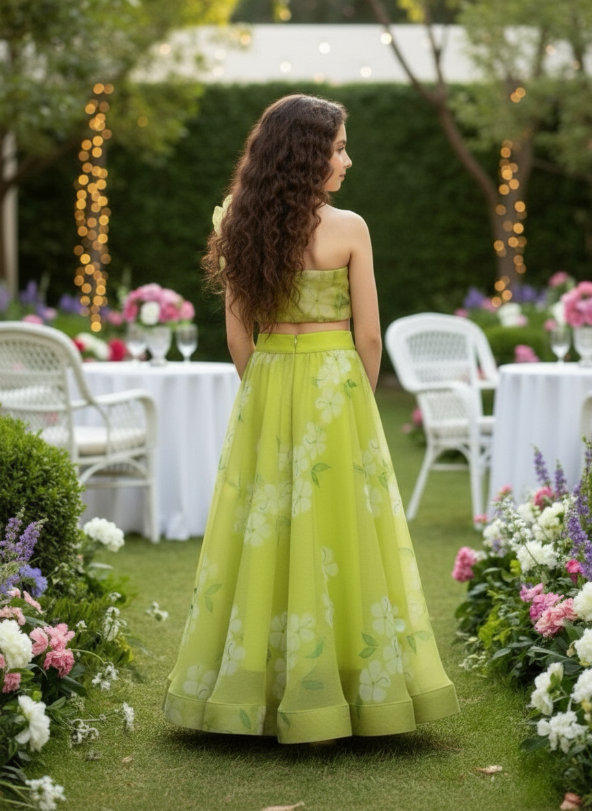 Green Designer lehenga choli set