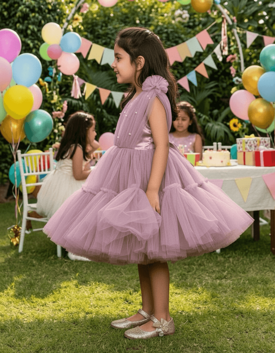 Pastel Pink party frock for girls