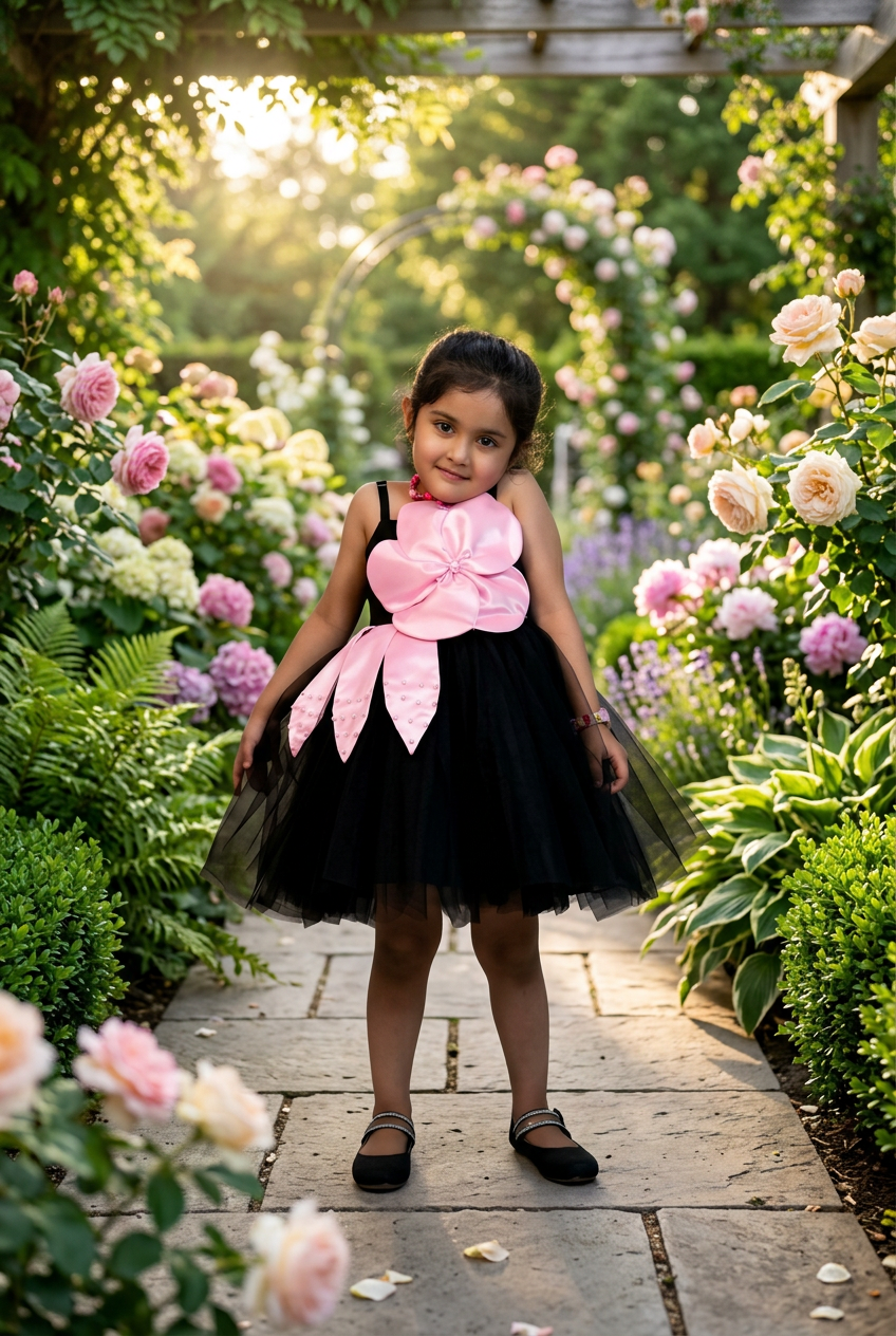 Girls black  Party frock m240045