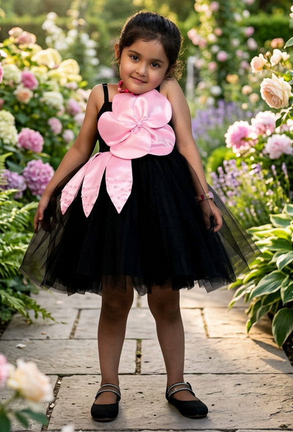 Girls black  Party frock m240045