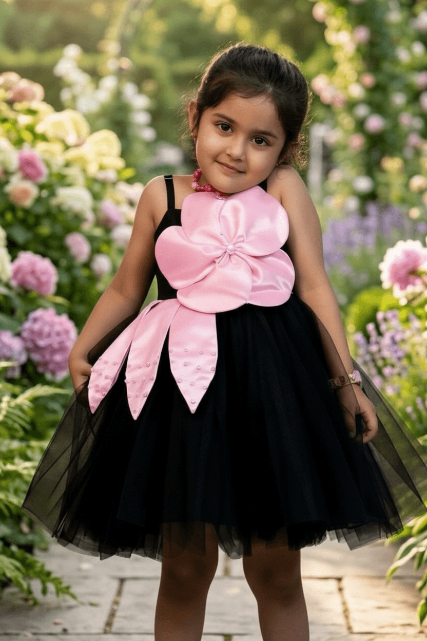 Girls black  Party frock m240045