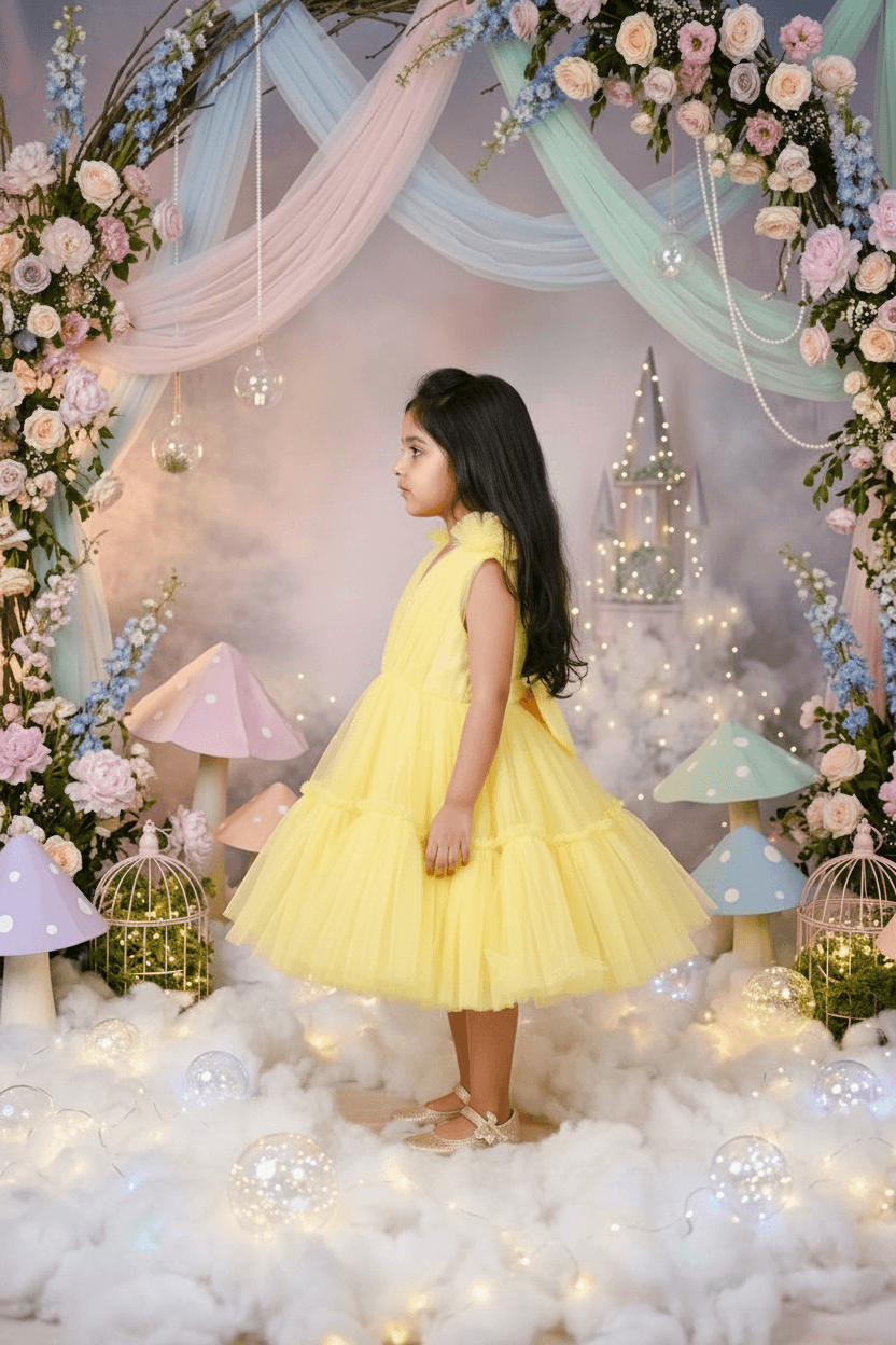SALE Girls yellow casual frock m250057