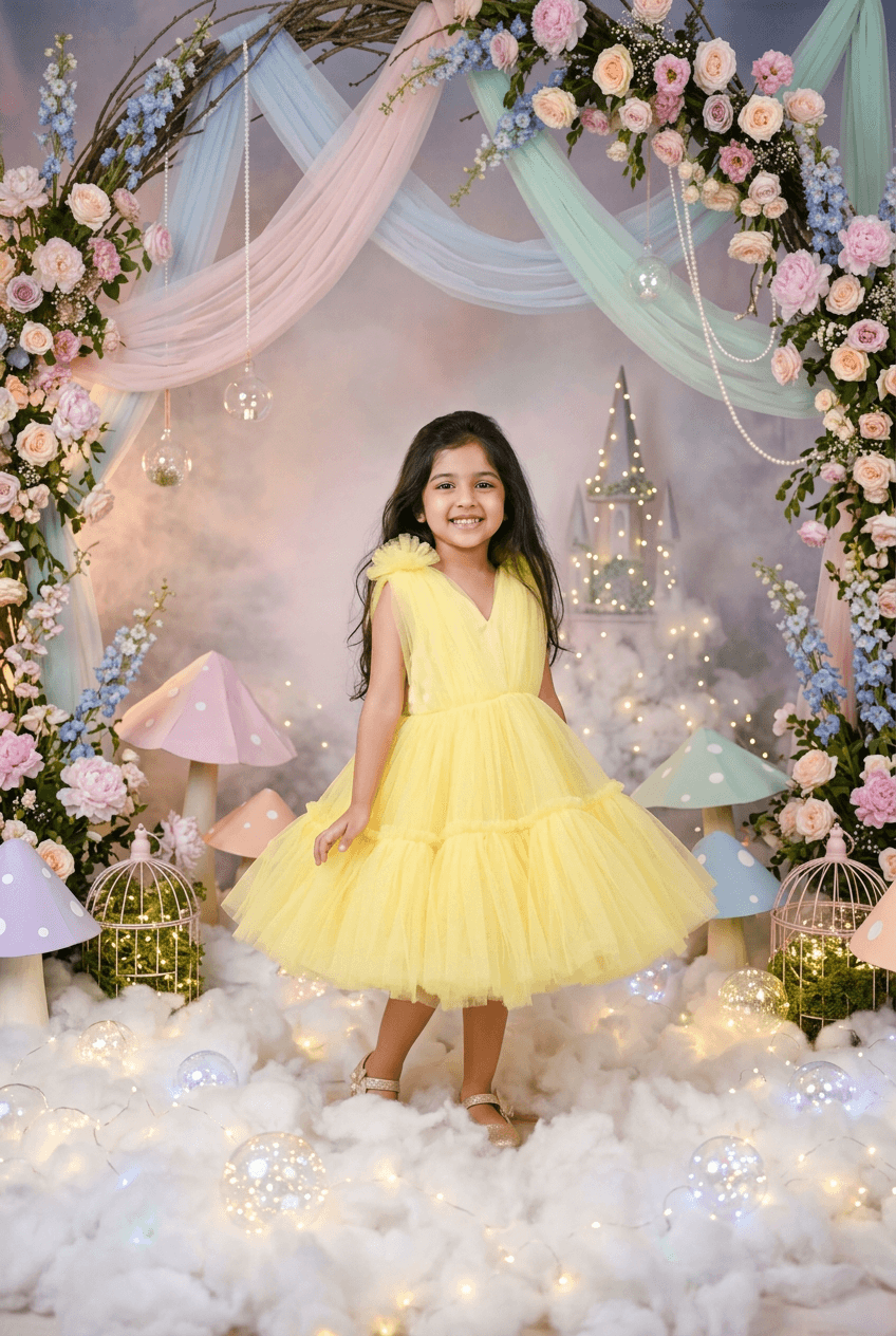 SALE Girls yellow casual frock m250057