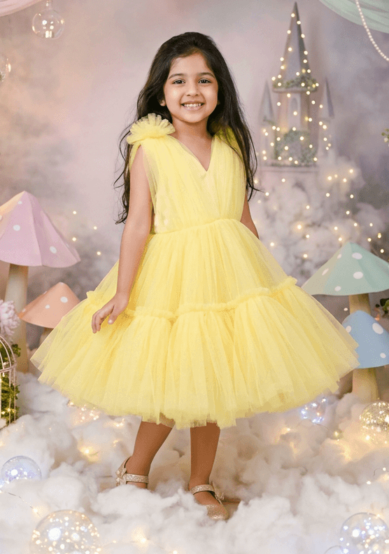 SALE Girls yellow casual frock m250057