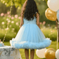 Blue party frock for girls-M250114