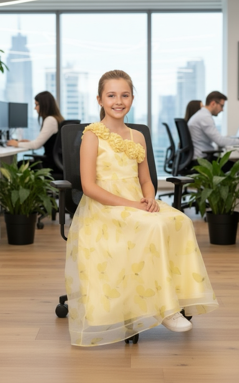 Designer Boutique Dresses yellow frock m250070