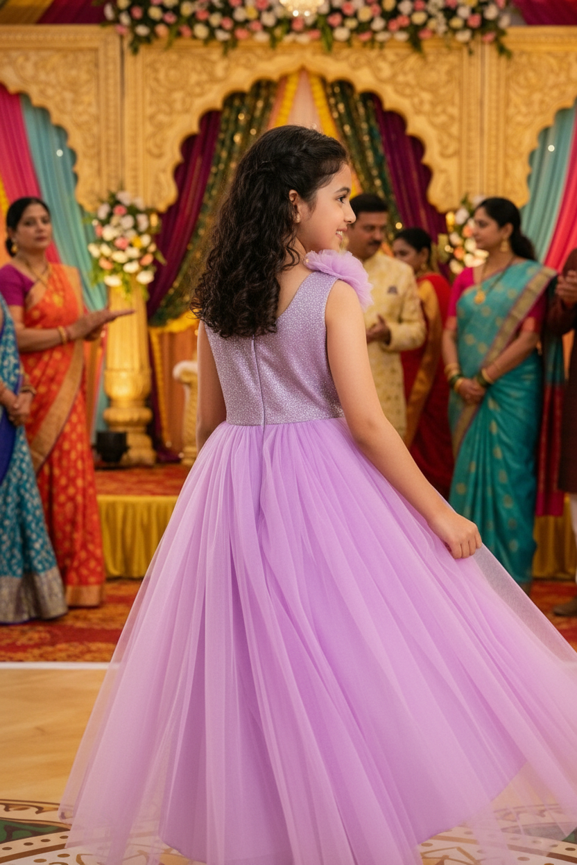 Girls purple casual frock m250058