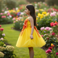 Girls trendy yellow dress m250060