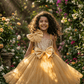 Yellow party frock for girls-M250116