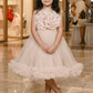 Champagne party frock for girls-M250113
