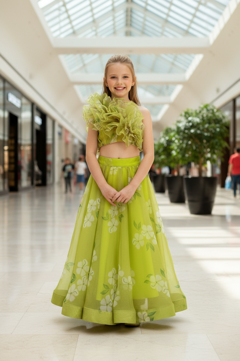 Green Designer lehenga choli set