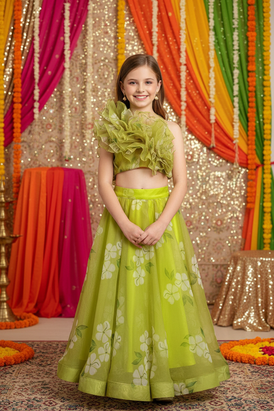Green Designer lehenga choli set