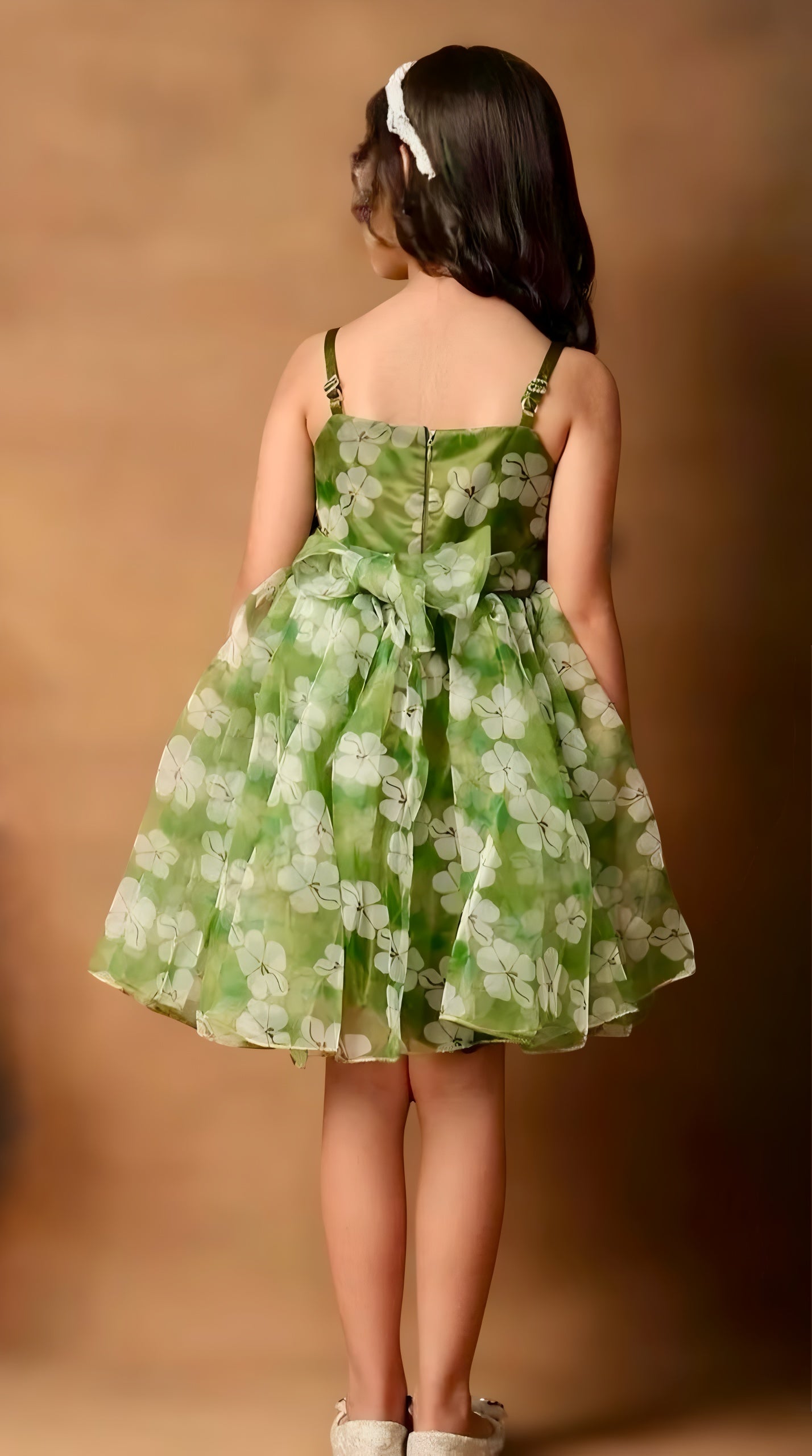 Girls Green casual frock m250126