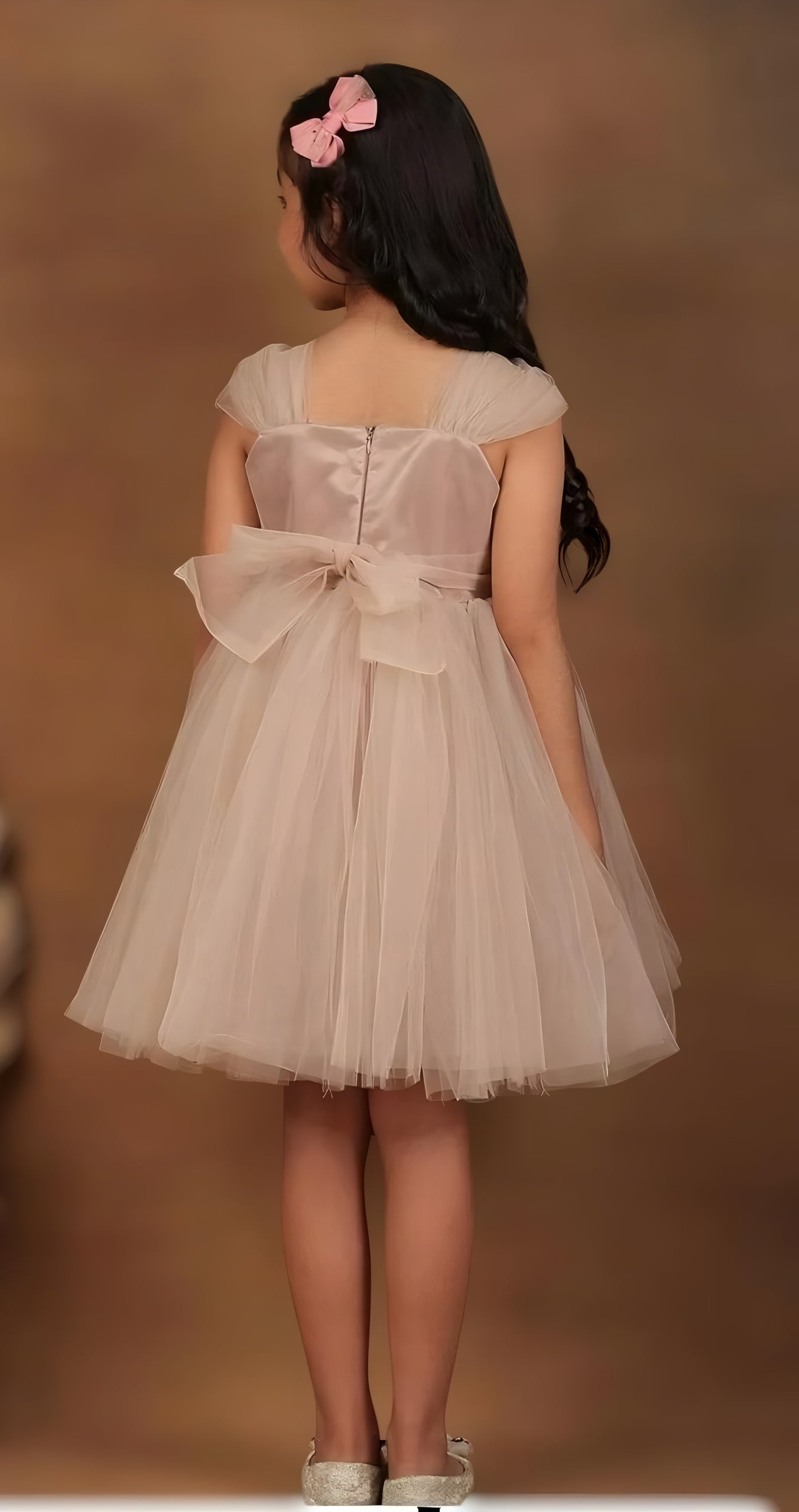 Girls Champagne casual frock m250129