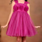 Girls Magenta casual frock m250128