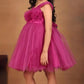 Girls Magenta casual frock m250128