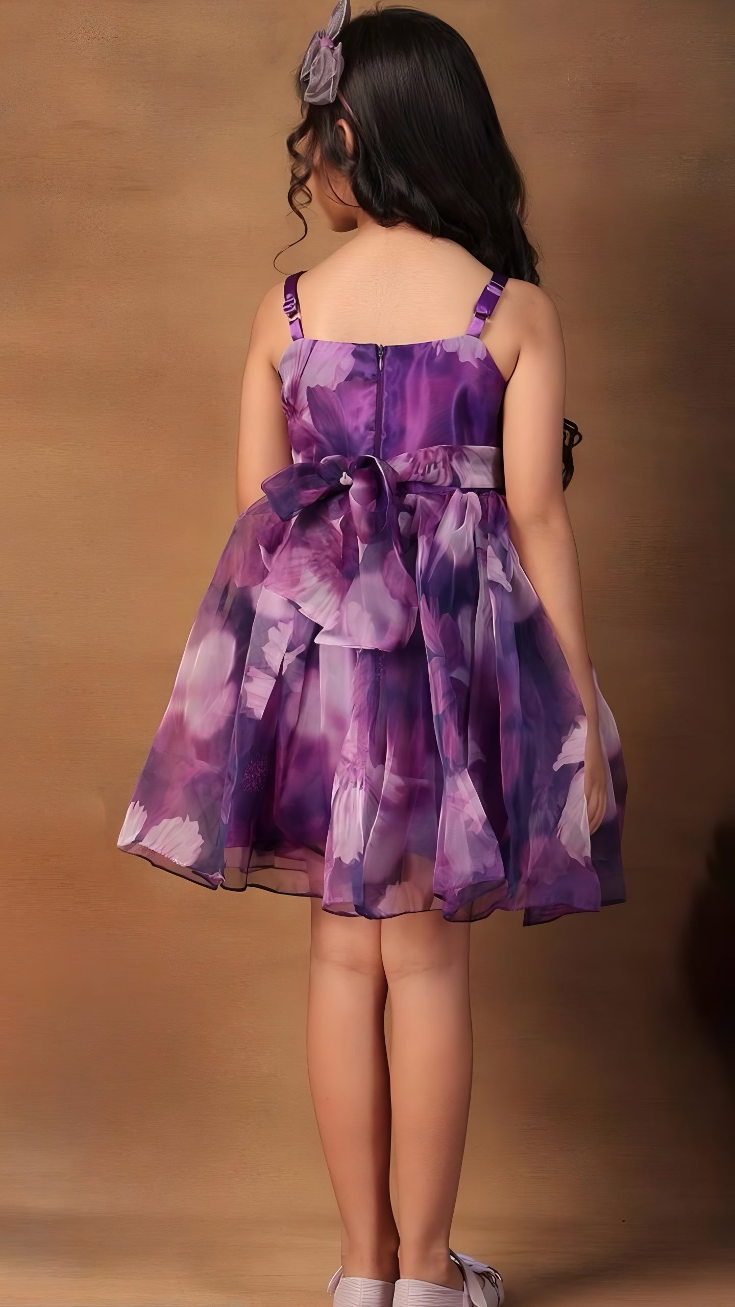 Girls purple casual frock m250127