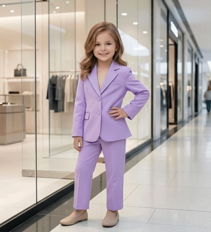 lavender coat pant for girls-M260204