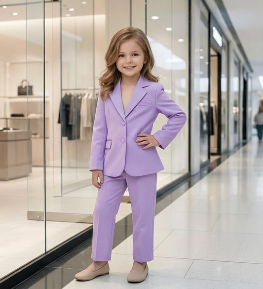 lavender coat pant for girls-M260204