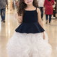 Chic Black & White Casual Frock with Ruffle Trim & Comfortable Fit for Girls M260132