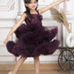 Girls wine Knee length Party frock