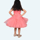 Girls peach casual frock m250043
