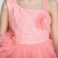 Girls Peach Knee length Party frock