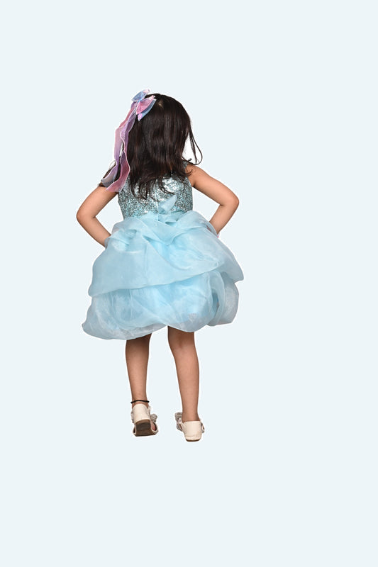 Girls blue casual frock m250044