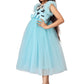 Girls blue knee length Party frock m234901