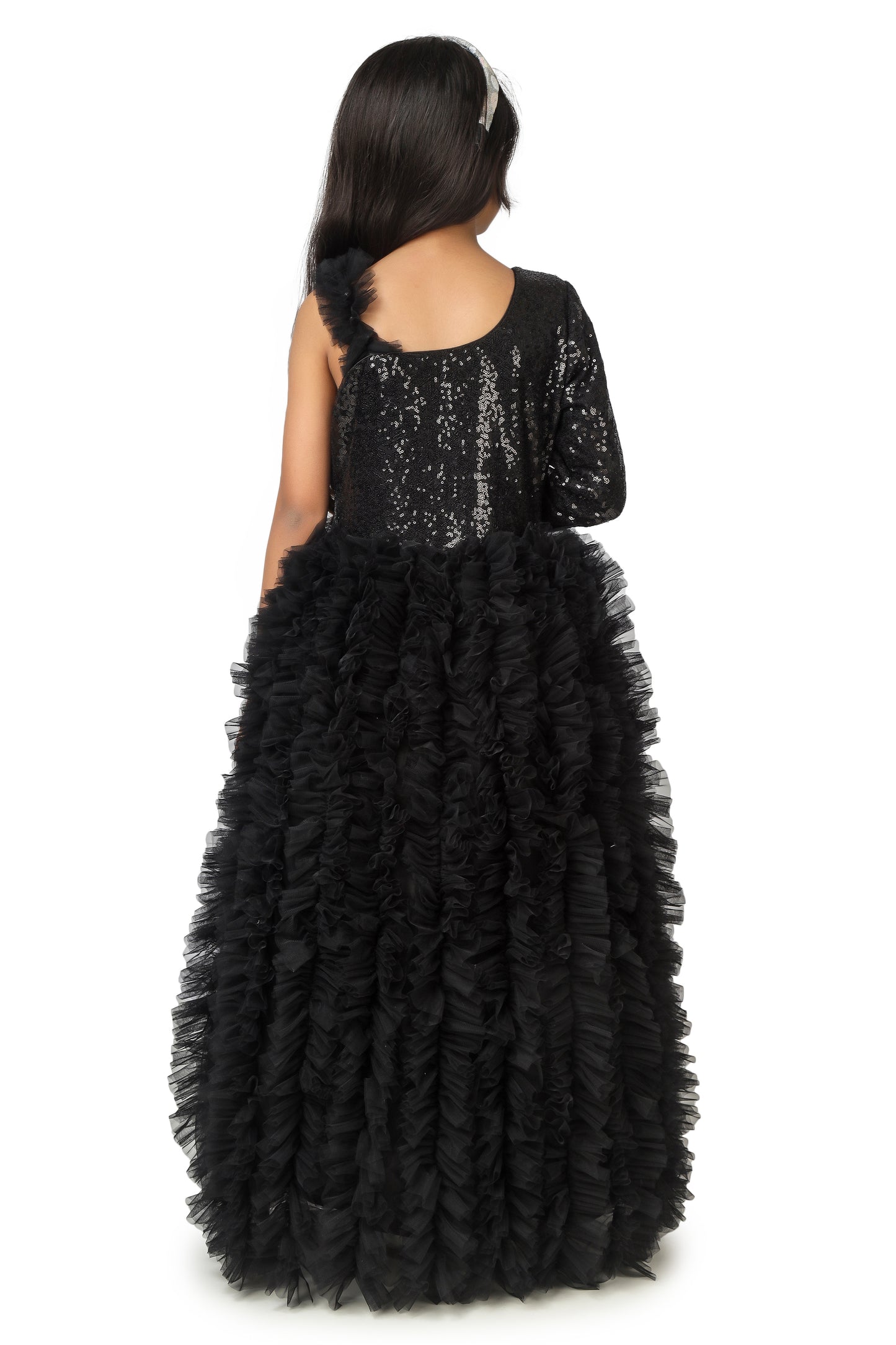 Girls Black Gown length dress M230901
