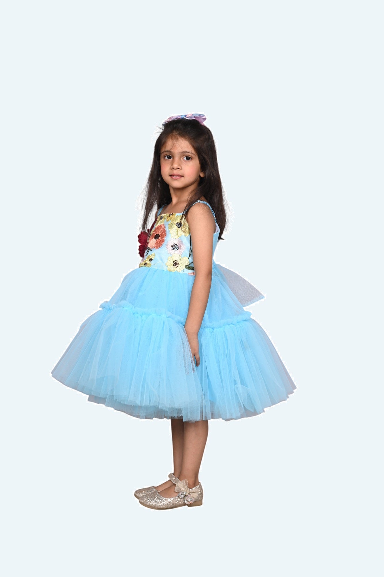 Girls blue casual frock m250038