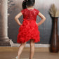 Girls red Knee length Party frock