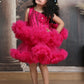 Girls magenta Knee length Party frock