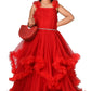 Girls Red Gown length premium dress M230901