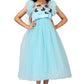 Girls blue knee length Party frock m234901