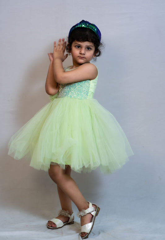 Girls green  Party frock M240051