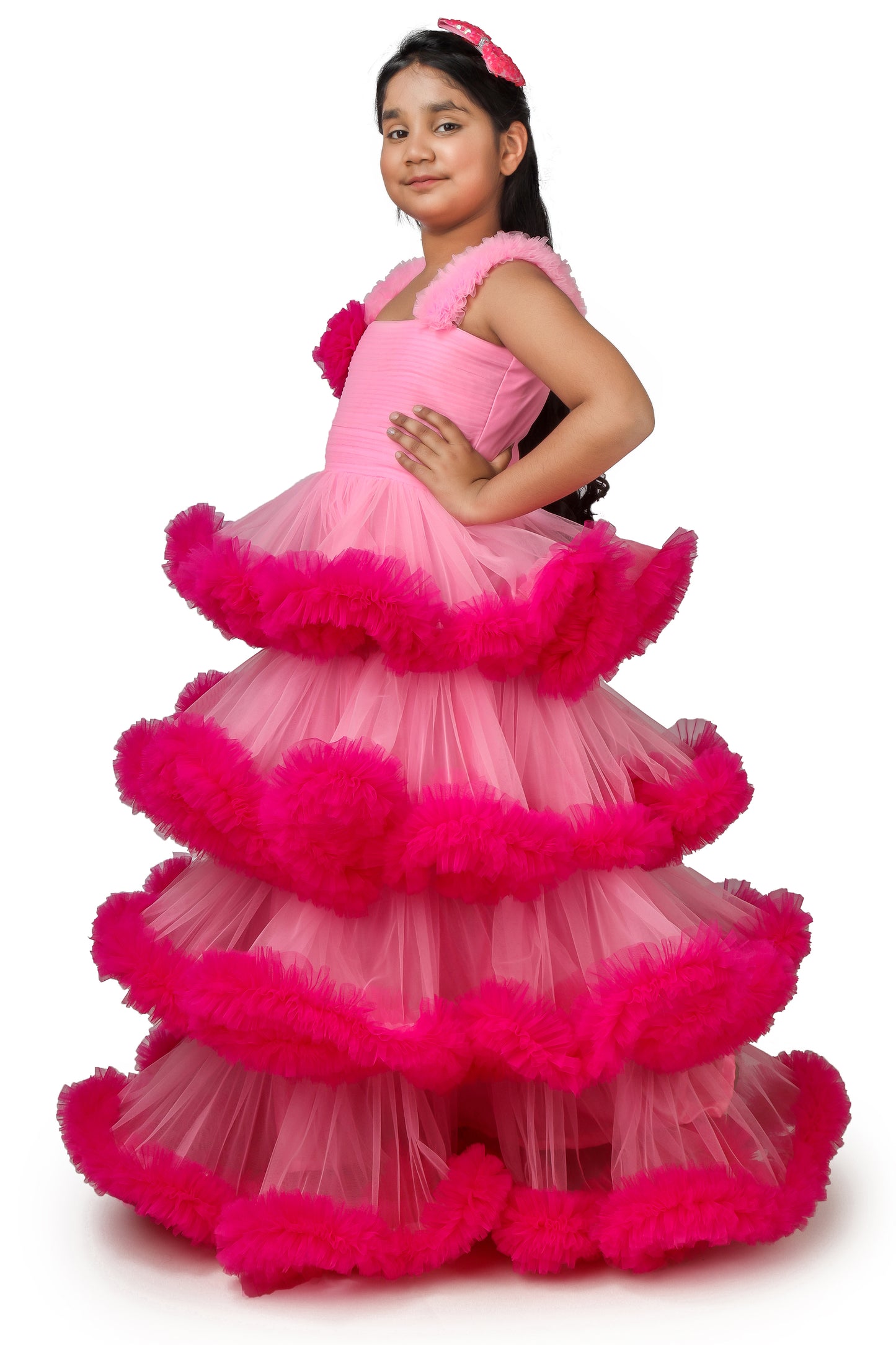 Girls Pink Gown length Party dress M230801