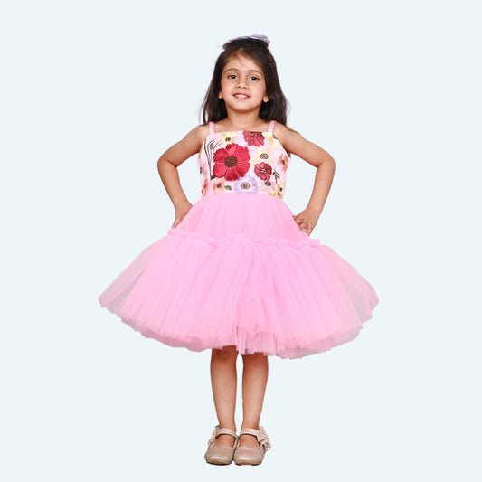 Girls pink casual frock m250037