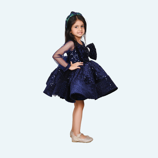 Girls blue casual frock m250047